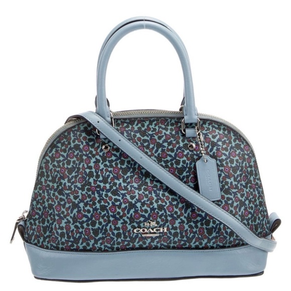 Coach Handbags - Coach Mini Sierra Dome Satchel Blue Floral